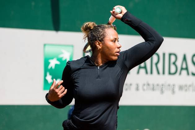 TENNIS - WTA, Tennis Damen French Open 2023 PARIS,FRANCE,23.MAY.23 - TENNIS - WTA Tour, French Open, Roland Garros, Grand Slam, qualification. Image shows Taylor Townsend (USA).  GEPAxpictures xFrancoisxAsal