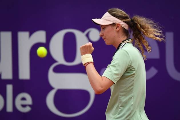 Tennis : Internationaux de Strasbourg 2023 - France - Cristina Bucsa - Espagne Tennis : Internationaux de Strasbourg 2023 - France - 23 05 23 ChrysleneCaillaud Panoramic 