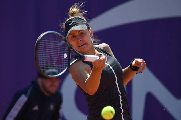 Tennis : Internationaux de Strasbourg 2023 - France - Magda Linette - Pologne Tennis : Internationaux de Strasbourg 2023 - France - 24 05 23 ChrysleneCaillaud Panoramic 