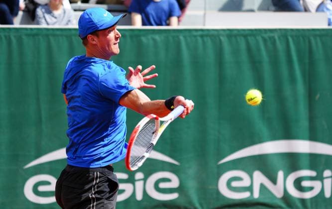 Mandatory Credit: Photo by Javier Garcia Shutterstock (13924795bp) Jan Choinski during his second round qualifying match French Open Tennis, Wednesday Qualifying and Previews, Roland Garros, Paris, France - 24 May 2023 French Open Tennis, Wednesday Qualifying and Previews, Roland Garros, Paris, France - 24 May 2023  Copyright: xJavierxGarcia Shutterstockx 13924795bp