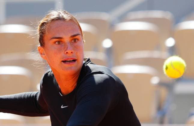 Mandatory Credit: Photo by Javier Garcia Shutterstock (13924795cd) Aryna Sabalenka practices on Philippe Chatrier Court French Open Tennis, Wednesday Qualifying and Previews, Roland Garros, Paris, France - 24 May 2023 French Open Tennis, Wednesday Qualifying and Previews, Roland Garros, Paris, France - 24 May 2023  Copyright: xJavierxGarcia Shutterstockx 13924795cd