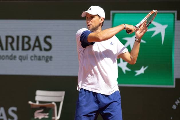 TENNIS - ATP, Tennis Herren French Open 2023 PARIS,FRANCE,24.MAY.23 - TENNIS - ATP World Tour, French Open, Roland Garros, Grand Slam, training. Image shows Dominic Thiem (AUT).  GEPAxpictures xFrancoisxAsal
