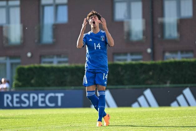 Italy U17, U 17 ¢& x80;& x99;s Giacomo De Pieri shows his disappointment after missing occasion during the qualifying phase Under-17 Championship Hungary 2023 soccer match Italy U17 vs. Slovenia U17 at the Globall Football Park stadium in Telki, Hungary, 24th of May 2023  Copyright: xVinnyxOrlando LiveMediax xipa-agx xLivexMediax 0 IPA_IPA38190180