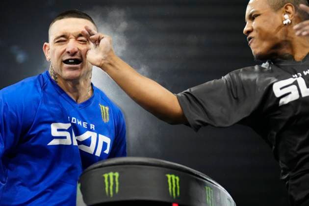Bilder des Jahres 2023, Sport 05 Mai Sport Themen der Woche KW21 Sport Bilder des Tages May 24, 2023, Las Vegas, NV, LAS VEGAS, NV, United States: LAS VEGAS, NV - MAY 24: (R-L) Ayjay Ã¢â‚¬oeStaticÃ¢â‚¬Â Hintz slaps Russel Ã¢â‚¬oeKainoaÃ¢â‚¬Â Rivero in a 3-round bout at UFC Apex for Power Slap 2 - Wolverine vs Bell - Event on May 24, 2023 in Las Vegas, NV, United States. Las Vegas, NV United States - ZUMAp175 20230524_zsa_p175_064 Copyright: xLouisxGrassex