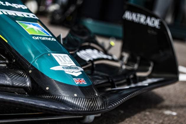 Aston Martin F1 Team AMR23, mechanical detail, front wing during the Formula 1 Grand Prix de Monaco 2023, 6th round of the 2023 Formula One World Championship, WM, Weltmeisterschaft from May 26 to 28, 2023 on the Circuit de Monaco, in Monaco - F1 - MONACO GRAND PRIX 2023 DPPI Panoramic  00123012__DE_1132