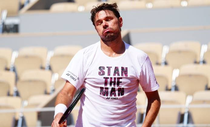 Mandatory Credit: Photo by Javier Garcia Shutterstock (13924802bb) Stan Wawrinka practices on Philippe Chartier Court with Carlos Alcaraz French Open Tennis, Wednesday Qualifying and Previews, Roland Garros, Paris, France - 25 May 2023 French Open Tennis, Wednesday Qualifying and Previews, Roland Garros, Paris, France - 25 May 2023  Copyright: xJavierxGarcia Shutterstockx 13924802bb