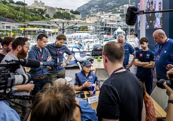 MONACO - Nyck de Vries (AlphaTauri) speaks to the press in the paddock in the run-up to the Grand Prix of Monaco. ANP REMKO DE WAAL xVIxANPxSportx xxANPxIVx 470149527 originalFilename: 470149527.jpg