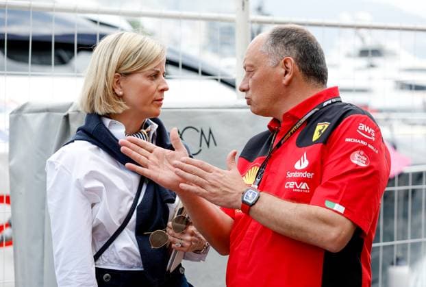 Susie Wolff GBR, Managing Director F1 Academy , Frederic Vasseur FRA, Scuderia Ferrari , F1 Grand Prix of Monaco at Circuit de Monaco on May 25, 2023 in Monte Carlo, Monaco Photo by HOCH ZWEI Monte Carlo Monaco