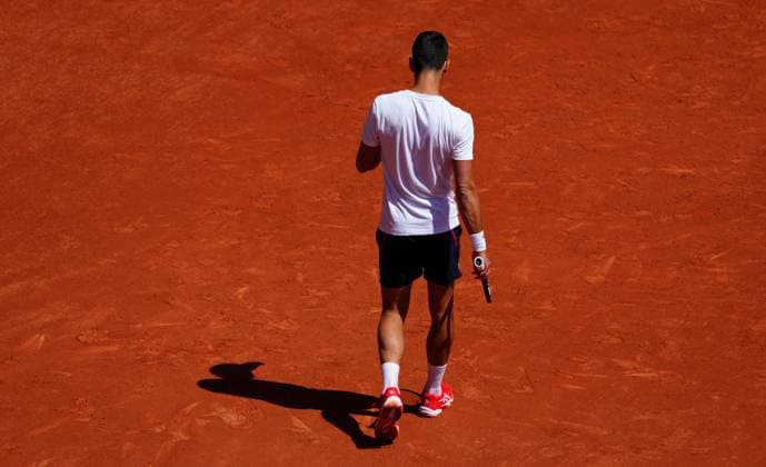 Mandatory Credit: Photo by Javier Garcia Shutterstock (13924802bi) Novak Djokovic practices on Philippe Chatrier Court French Open Tennis, Wednesday Qualifying and Previews, Roland Garros, Paris, France - 25 May 2023 French Open Tennis, Wednesday Qualifying and Previews, Roland Garros, Paris, France - 25 May 2023  Copyright: xJavierxGarcia Shutterstockx 13924802bi