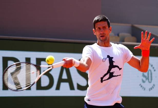 Mandatory Credit: Photo by Javier Garcia Shutterstock (13924802cc) Novak Djokovic practices on Philippe Chatrier Court French Open Tennis, Wednesday Qualifying and Previews, Roland Garros, Paris, France - 25 May 2023 French Open Tennis, Wednesday Qualifying and Previews, Roland Garros, Paris, France - 25 May 2023  Copyright: xJavierxGarcia Shutterstockx 13924802cc