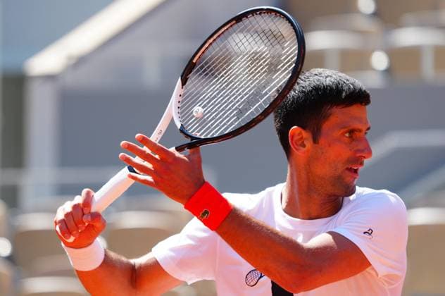 Mandatory Credit: Photo by Javier Garcia Shutterstock (13924802cl) Novak Djokovic practices on Philippe Chatrier Court French Open Tennis, Wednesday Qualifying and Previews, Roland Garros, Paris, France - 25 May 2023 French Open Tennis, Wednesday Qualifying and Previews, Roland Garros, Paris, France - 25 May 2023  Copyright: xJavierxGarcia Shutterstockx 13924802cl