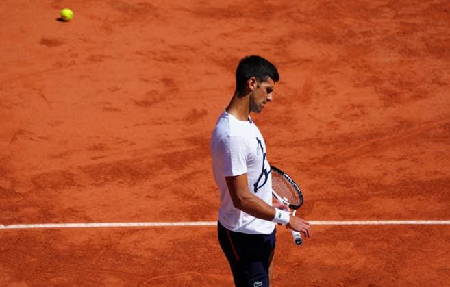 Mandatory Credit: Photo by Javier Garcia Shutterstock (13924802cp) Novak Djokovic practices on Philippe Chatrier Court French Open Tennis, Wednesday Qualifying and Previews, Roland Garros, Paris, France - 25 May 2023 French Open Tennis, Wednesday Qualifying and Previews, Roland Garros, Paris, France - 25 May 2023  Copyright: xJavierxGarcia Shutterstockx 13924802cp