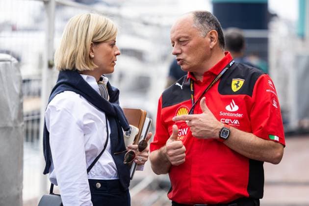 Susie Wolff GBR, Managing Director F1 Academy , Frederic Vasseur FRA, Scuderia Ferrari , F1 Grand Prix of Monaco at Circuit de Monaco on May 25, 2023 in Monte Carlo, Monaco Photo by HOCH ZWEI Monte Carlo Monaco