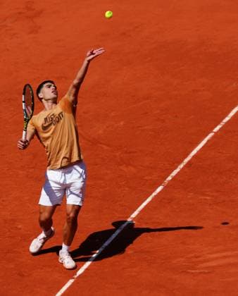 Mandatory Credit: Photo by Javier Garcia Shutterstock (13924802dj) Carlos Alcaraz practices French Open Tennis, Wednesday Qualifying and Previews, Roland Garros, Paris, France - 25 May 2023 French Open Tennis, Wednesday Qualifying and Previews, Roland Garros, Paris, France - 25 May 2023  Copyright: xJavierxGarcia Shutterstockx 13924802dj