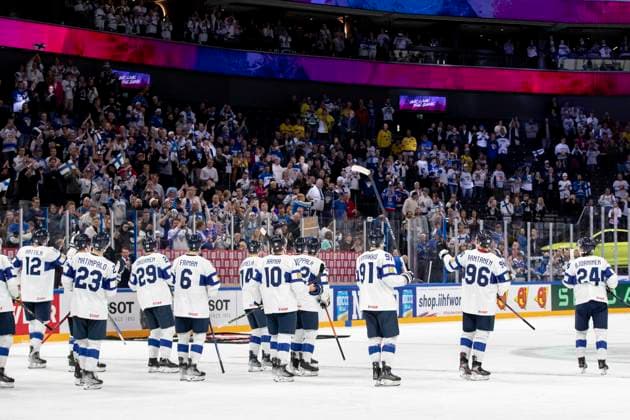 Finland players after the 2023 IIHF Ice hockey, Eishockey World Championship, WM, Weltmeisterschaft Group A match between Canada and Finland at the Nokia Arena on 25. May 2023 in Tampere, Finland. (Tomi Hänninen Newspix24)  Copyright: xTomixHänninenx np24252057981