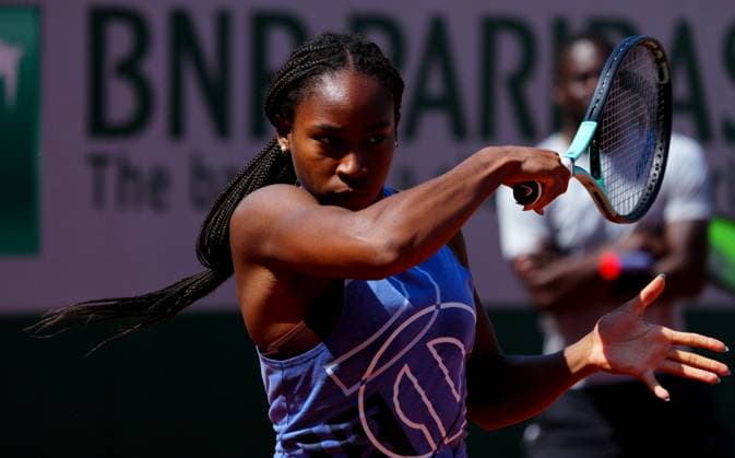 Mandatory Credit: Photo by Javier Garcia Shutterstock (13925663k) Coco Gauff practices French Open Tennis, Friday Qualifying and Previews, Roland Garros, Paris, France - 26 May 2023 French Open Tennis, Friday Qualifying and Previews, Roland Garros, Paris, France - 26 May 2023  Copyright: xJavierxGarcia Shutterstockx 13925663k