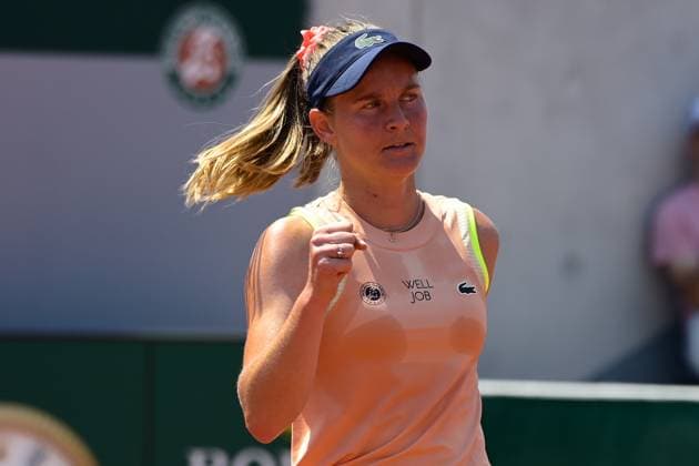 Attitude - Joie de Fiona Ferro ( FRA ) - TENNIS : Roland Garros 2023 - Internationaux de France - 26 05 2023 FedericoPestellini Panoramic 