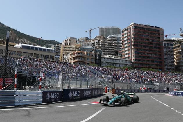F1 Grand Prix Of Monaco Practice 1 Fernando Alonso of Aston Martin Aramco during first practice ahead of the Formula 1 Grand Prix of Monaco at Circuit de Monaco in Monaco on May 26, 2023. Monaco Monaco  Copyright: xJakubxPorzyckix originalFilename:porzycki-f1grandp230526_npiQ8.jpg