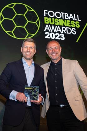 Thomas Hitzlsperger receiving the Football Business Awards Global Ambassador trophy at the Brewery London. 26 May 2023. Kostenfrei lizenzierbar. Can be licensed free of charge. Copyright: xxx Thomas Hitzlesperger receiving the Football Business Awards Global Ambassador trophy at the Brewery London. 26 May 2023. 103 copy