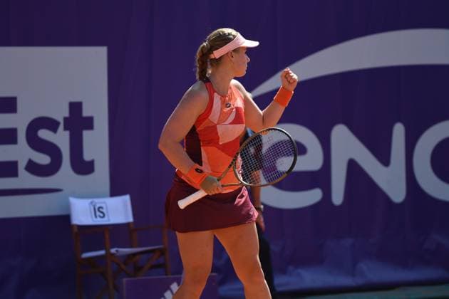 Tennis : Internationaux de Strasbourg 2023 - France - Anna Blinkova - Russie Tennis : Internationaux de Strasbourg 2023 - France - 26 05 23 ChrysleneCaillaud Panoramic 