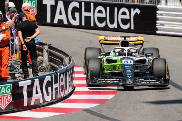 Oscar Piastri McLaren F1 Team with his car on the track, Monaco Grand Prix, Motorsport, Formula 1, season 2023, 26 05 2023 Monaco Grand Prix, Motorsport, Formula 1, season 2023, 26 05 2023 Copyright: xEibner-Pressefoto AlexanderxNeisx EP_ANS