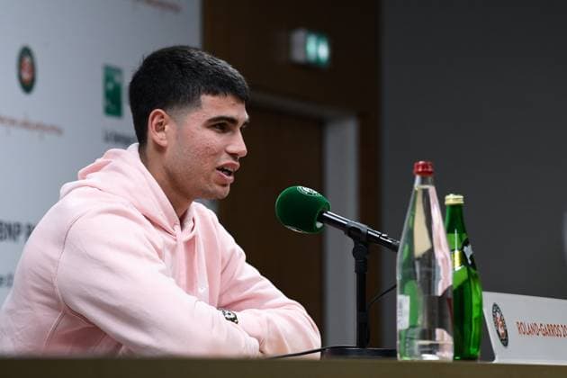 Conference de presse de Carlos Alcaraz ( ESP ) - TENNIS : Roland Garros 2023 - Internationaux de France - 26 05 2023 FedericoPestellini Panoramic 