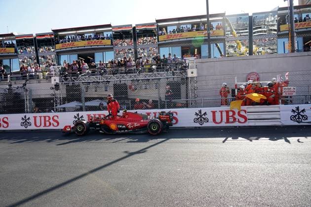 Formula 1 Grand Prix Monaco 2023 26 05 2023, Circuit de Monaco, Monte Carlo, Formula 1 Grand Prix Monaco 2023 ,in the picture accident of Carlos Sainz Jr ESP , Scuderia Ferrari in the last chicane before start finish nordphotoxGmbHx xBratic nph00250