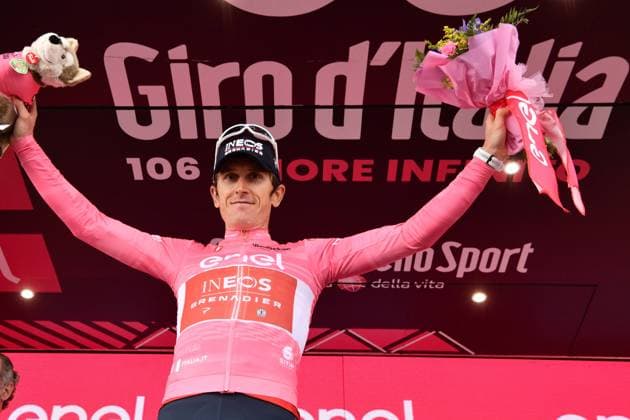 Foto Massimo Paolone LaPresse 26 Maggio 2023 - Longarone, Italia - - Ciclismo - Giro d™Italia 2023 - Edizione 106 - Tappa 19 - da Longarone alle Tre Cime di Lavaredo Nella foto: THOMAS Geraint (GBR)INEOS GRENADIERS, Maglia Rosa May 26, 2023 Longarone, Italy - Sport - Cycling - Giro d™Italia 2023 - 106th Edition - Stage 19 - From Longarone to Tre Cime di Lavaredo In the pic: THOMAS Geraint (GBR)INEOS GRENADIERS, Pink Jersey  Copyright: xMassimoxPaolone LaPressex