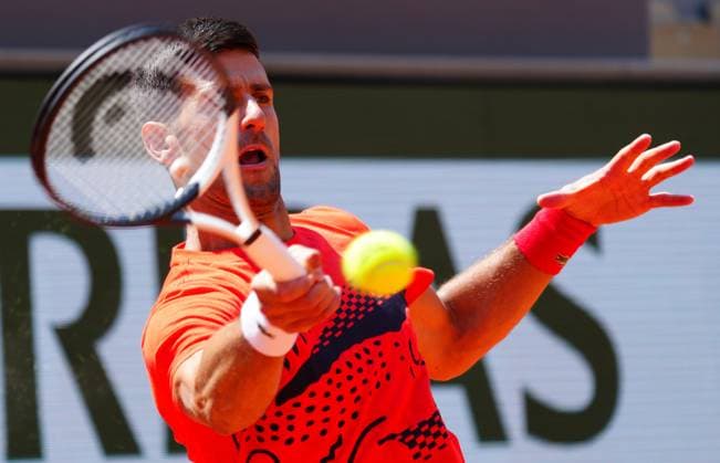 Mandatory Credit: Photo by Javier Garcia Shutterstock (13925663bq) Novak Djokovic practices French Open Tennis, Friday Qualifying and Previews, Roland Garros, Paris, France - 26 May 2023 French Open Tennis, Friday Qualifying and Previews, Roland Garros, Paris, France - 26 May 2023  Copyright: xJavierxGarcia Shutterstockx 13925663bq