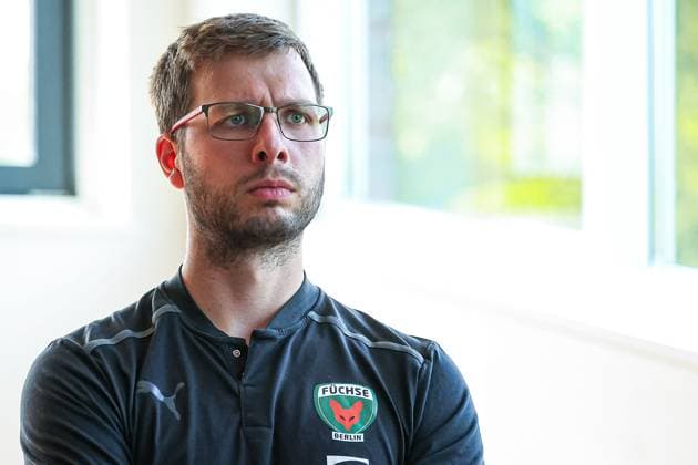 Handball I Mens I 2022 2023 Season I Final 4 I EHF European League I Media Calls of Participating Teams I 26 05 2023 Head Coach Jaron Siewert Füchse Berlin during the Media Calls at Campushalle Flensburg Campushalle Schleswig Holstein Germany Copyright: xLobecax xIngridxAnderson-Jensenx