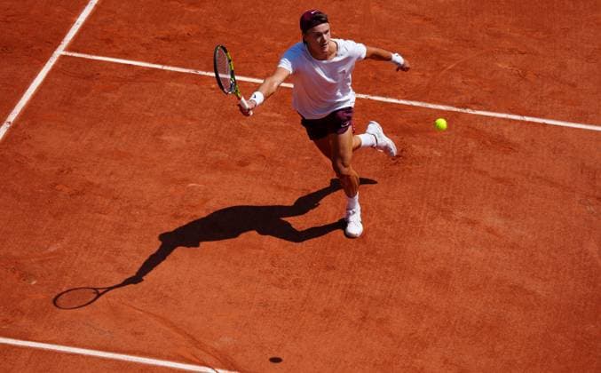 Mandatory Credit: Photo by Javier Garcia Shutterstock (13925673ac) Holger Rune practices French Open Tennis, Saturday Qualifying and Previews, Roland Garros, Paris, France - 27 May 2023 French Open Tennis, Saturday Qualifying and Previews, Roland Garros, Paris, France - 27 May 2023  Copyright: xJavierxGarcia Shutterstockx 13925673ac
