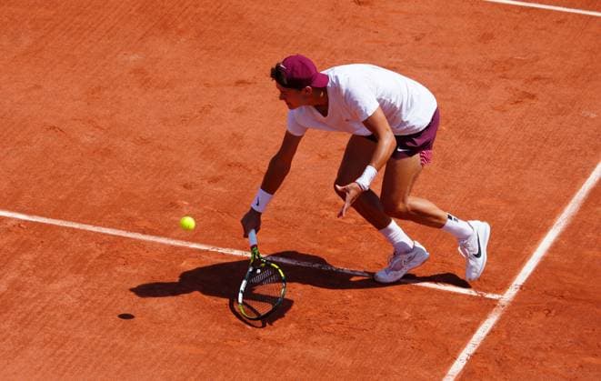 Mandatory Credit: Photo by Javier Garcia Shutterstock (13925673aa) Holger Rune practices French Open Tennis, Saturday Qualifying and Previews, Roland Garros, Paris, France - 27 May 2023 French Open Tennis, Saturday Qualifying and Previews, Roland Garros, Paris, France - 27 May 2023  Copyright: xJavierxGarcia Shutterstockx 13925673aa