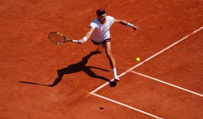 Mandatory Credit: Photo by Javier Garcia Shutterstock (13925673x) Holger Rune practices French Open Tennis, Saturday Qualifying and Previews, Roland Garros, Paris, France - 27 May 2023 French Open Tennis, Saturday Qualifying and Previews, Roland Garros, Paris, France - 27 May 2023  Copyright: xJavierxGarcia Shutterstockx 13925673x