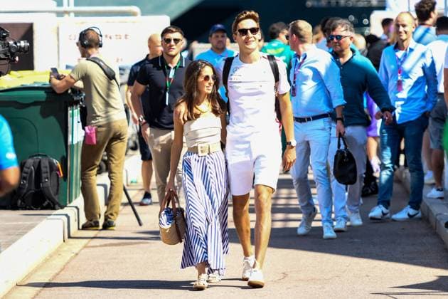 Formel 1 GP Monaco. Samstag 27.05.2023 George Russell (GBR) Mercedes AMG F1 Team mit Freundin Carmen Montero; Formel 1 GP Monaco. Samstag 27.05.2023 *** Formula 1 GP Monaco Saturday 27 05 2023 George Russell GBR Mercedes AMG F1 Team with girlfriend Carmen Montero Formula 1 GP Monaco Saturday 27 05 2023 Copyright: xBEAUTIFULxSPORTS Erlhofx