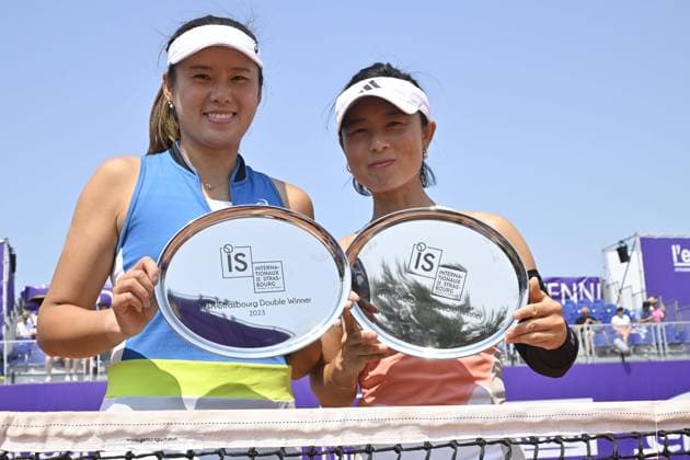 Tennis : Internationaux de Strasbourg 2023 - France - Victoire du double Wang et Xu Tennis : Internationaux de Strasbourg 2023 - France - 27 05 23 ChrysleneCaillaud Panoramic 