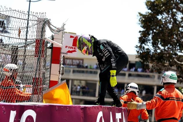 27 05 2023, Circuit de Monaco, Monte Carlo, Formula 1 Grand Prix Monaco 2023 ,in picture accident failure of Lewis Hamilton GBR , Mercedes AMG Petronas Formula One Team Monte Carlo Circuit de Monaco Monaco  eu-images-506
