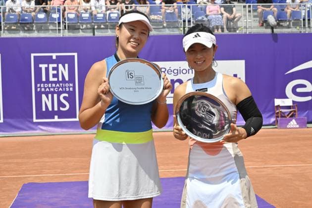 Tennis : Internationaux de Strasbourg 2023 - France - Victoire du double Wang et Xu Tennis : Internationaux de Strasbourg 2023 - France - 27 05 23 ChrysleneCaillaud Panoramic 