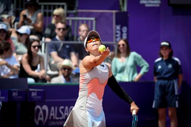 Finale du double fÃ minin. Internationaux de Strasbourg 2023 YIFAN XU (CHN) ZHAOXUAN YANG (CHN) DESIRAE KRAWCZYK (USA) GIULIANA OLMOS (MEX) Tennis : Internationaux de Strasbourg 2023 - France - 27 05 23 ElyxandroCegarra Panoramic 