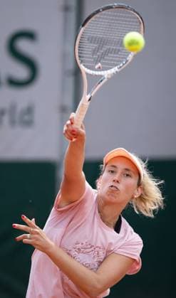 Belgian Elise Mertens pictured in action during a training session at the Roland Garros French Open tennis tournament, in Paris, France, Saturday 27 May 2023. This year s tournament takes place from 22 May to 12 June. BENOITxDOPPAGNE  x67995966x