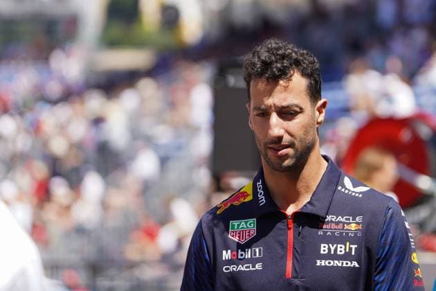 May 27, 2023, Mezzolombardo, Mezzolombardo, Italy: Australian driver Daniel Ricciardo arrive in the Garage on saturday before the third practic session at the FIA Formula 1 Monaco Grand Prix at Circuit de Monaco in Monaco. Mezzolombardo Italy - ZUMAf150 20230527_zsp_f150_042 Copyright: xDaisyxFacinellix
