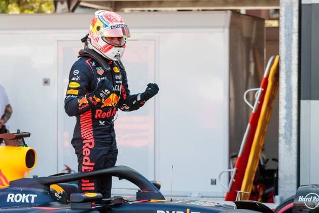 Max Verstappen Red Bull Racing cheers pole position, Monaco Grand Prix, motorsports, Formula 1, 2023 season, 27 05 2023 Monaco Grand Prix, motorsports, Formula 1, 2023 season, 27 05 2023 Copyright: xEibner-Pressefoto AlexanderxNeisx EP_ANS
