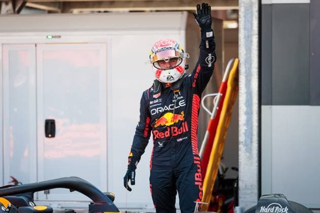 Max Verstappen Red Bull Racing cheers pole position, Monaco Grand Prix, motorsports, Formula 1, 2023 season, 27 05 2023 Monaco Grand Prix, motorsports, Formula 1, 2023 season, 27 05 2023 Copyright: xEibner-Pressefoto AlexanderxNeisx EP_ANS