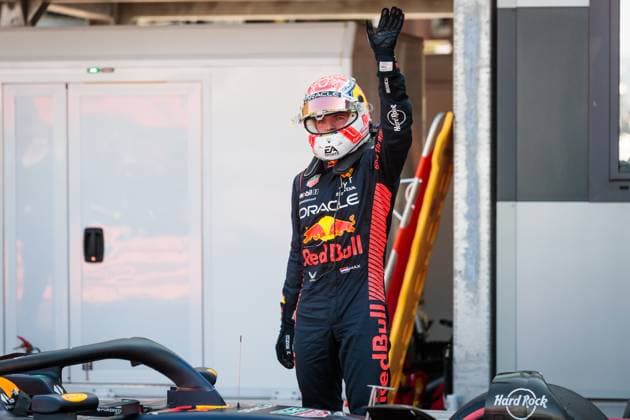 Max Verstappen Red Bull Racing cheers pole position, Monaco Grand Prix, motorsports, Formula 1, 2023 season, 27 05 2023 Monaco Grand Prix, motorsports, Formula 1, 2023 season, 27 05 2023 Copyright: xEibner-Pressefoto AlexanderxNeisx EP_ANS