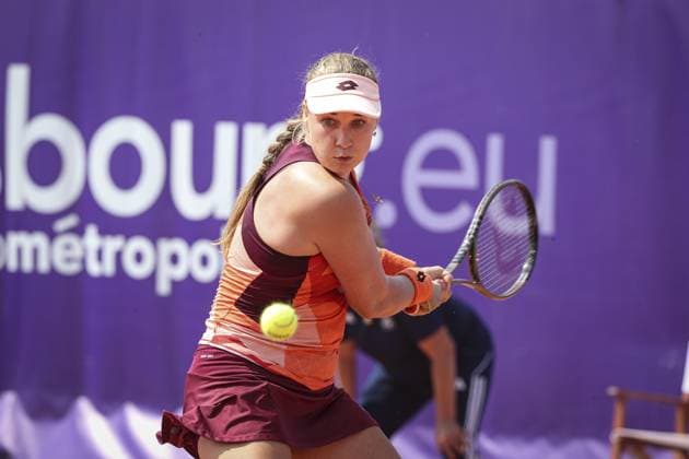 Finale fÃ minin. Internationaux de Strasbourg 2023 ANNA BLINKOVA (RUS) ELINA SVITOLINA (UKR Tennis : Internationaux de Strasbourg 2023 - France - 27 05 23 ElyxandroCegarra Panoramic 