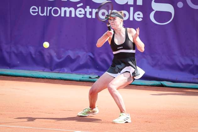 Finale fÃ minin. Internationaux de Strasbourg 2023 ANNA BLINKOVA (RUS) ELINA SVITOLINA (UKR Tennis : Internationaux de Strasbourg 2023 - France - 27 05 23 ElyxandroCegarra Panoramic 