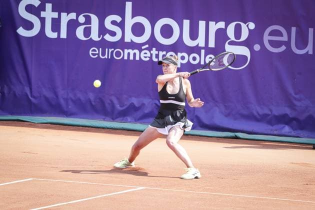Finale fÃ minin. Internationaux de Strasbourg 2023 ANNA BLINKOVA (RUS) ELINA SVITOLINA (UKR Tennis : Internationaux de Strasbourg 2023 - France - 27 05 23 ElyxandroCegarra Panoramic 