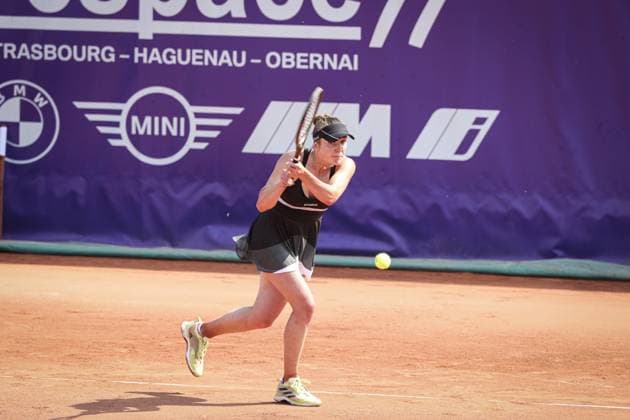 Finale fÃ minin. Internationaux de Strasbourg 2023 ANNA BLINKOVA (RUS) ELINA SVITOLINA (UKR Tennis : Internationaux de Strasbourg 2023 - France - 27 05 23 ElyxandroCegarra Panoramic 
