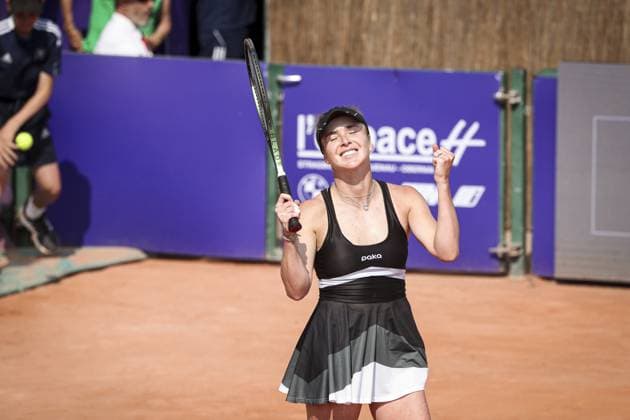 Finale fÃ minin. Internationaux de Strasbourg 2023 ANNA BLINKOVA (RUS) ELINA SVITOLINA (UKR Tennis : Internationaux de Strasbourg 2023 - France - 27 05 23 ElyxandroCegarra Panoramic 