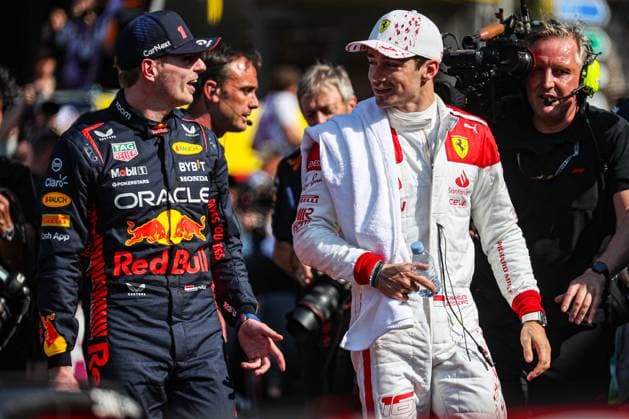 01 Max Verstappen Red Bull Racing Honda and Charles Leclerc (Ferrari) during the Monaco GP, 25-28 May 2023 at Montecarlo, Formula 1 World Championship, WM, Weltmeisterschaft 2023.  Copyright: xFedericoxBasilex xIPAx xipa-agenx xFedericoxBasilex 0 IPA_IPA38272232