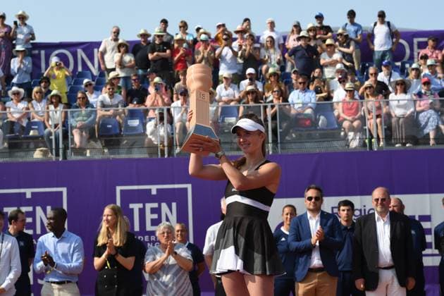 Tennis : Internationaux de Strasbourg 2023 - France - Victoire d Elina Svitolina Ukraine contre Anna Blinkova - Russie 6 2 6 3 Tennis : Internationaux de Strasbourg 2023 - France - 27 05 23 ChrysleneCaillaud Panoramic 